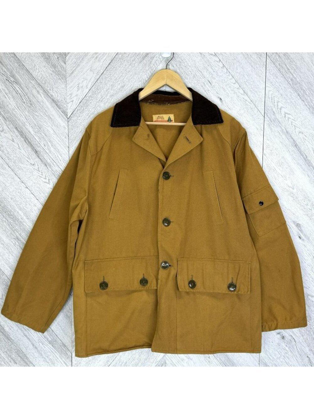 VTG Woods Rough Rider Canvas Hunting Jacket Mens Large Field Chore Barn Coat